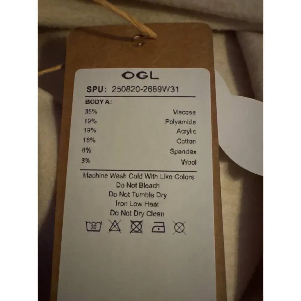 New OGL FuzzLuxe 2Pcs Set Split Hem Top & High Waisted Straight Leg Pant Small - Picture 7 of 8